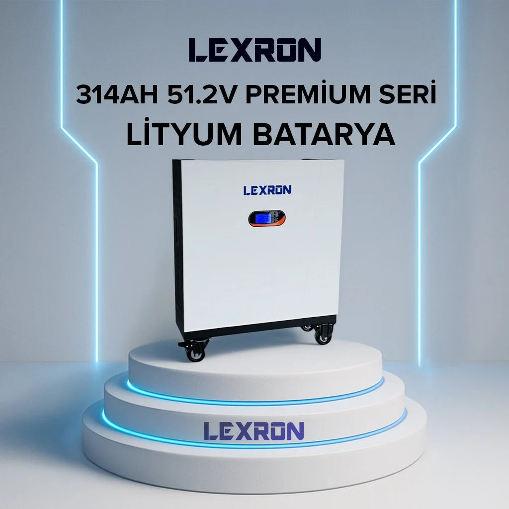 LEXRON 314Ah 51.2V 16kWh LiFePO4 Premium Seri Lityum Batarya