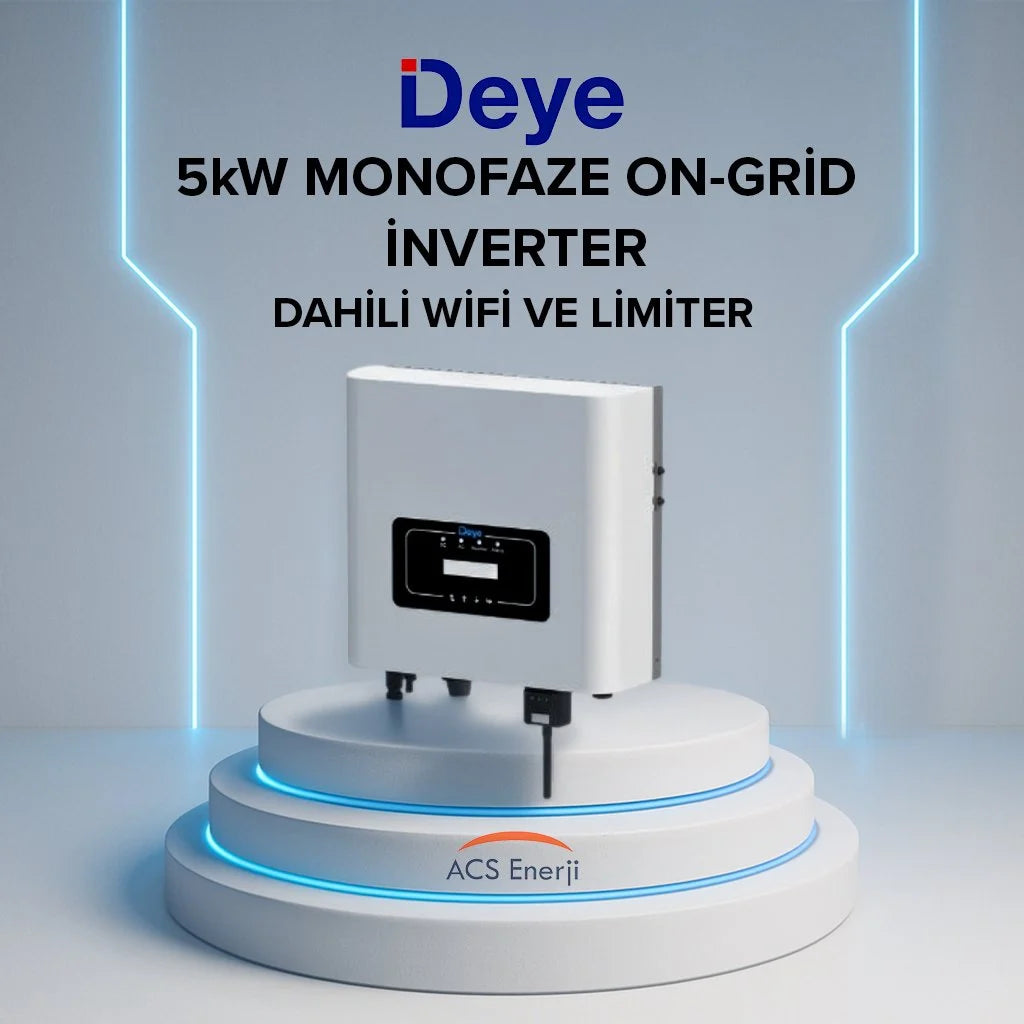 Deye 5kW monofaze on-grid inverter WiFi ve limiter dahil