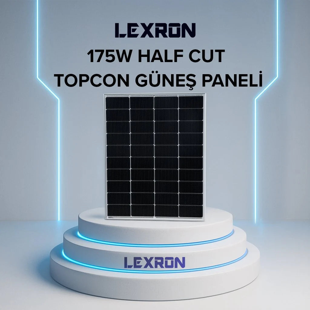 LEXRON 175W Half Cut TOPCON güneş paneli ürün tanıtım görseli