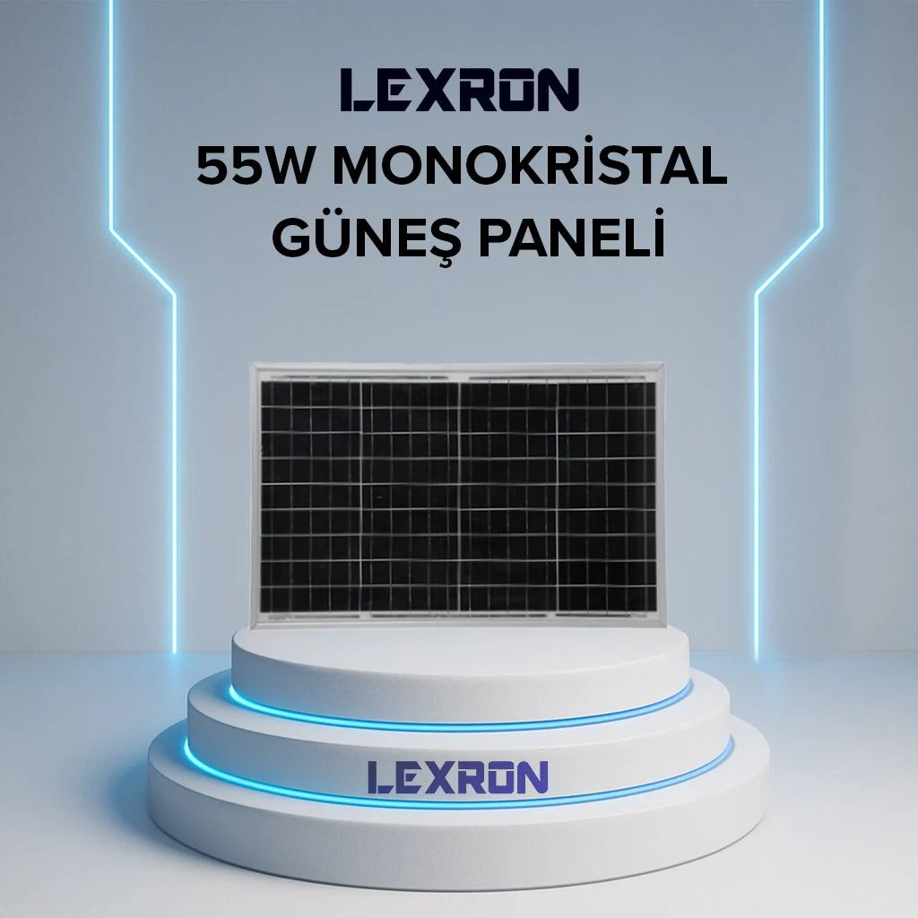 LEXRON 55W monokristal güneş paneli – PERC hücreli solar panel