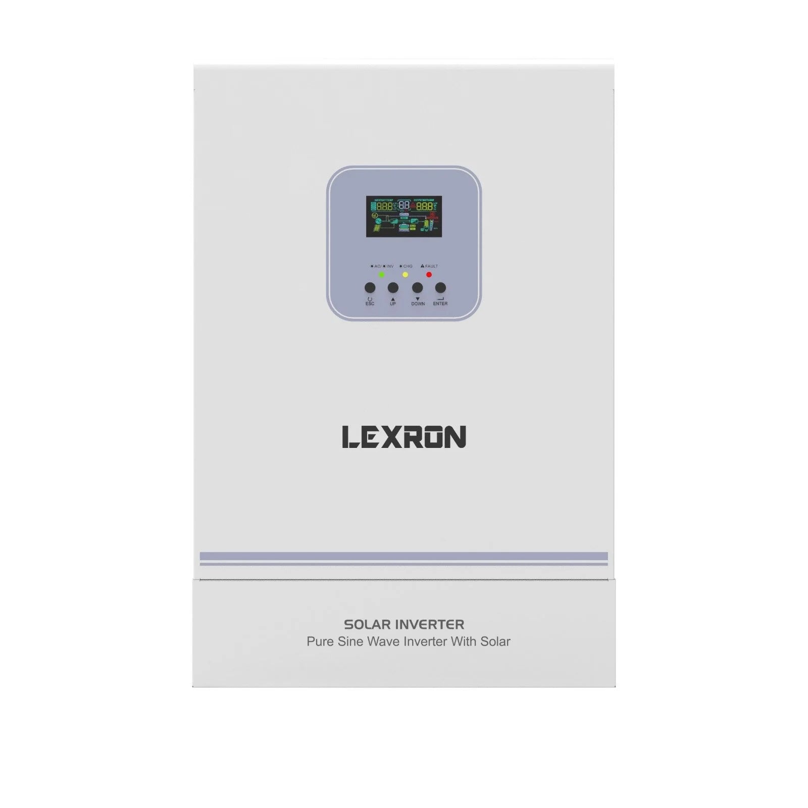 Lexron 6.2kW 48V HV MPPT hibrit solar inverter ön görünüm
