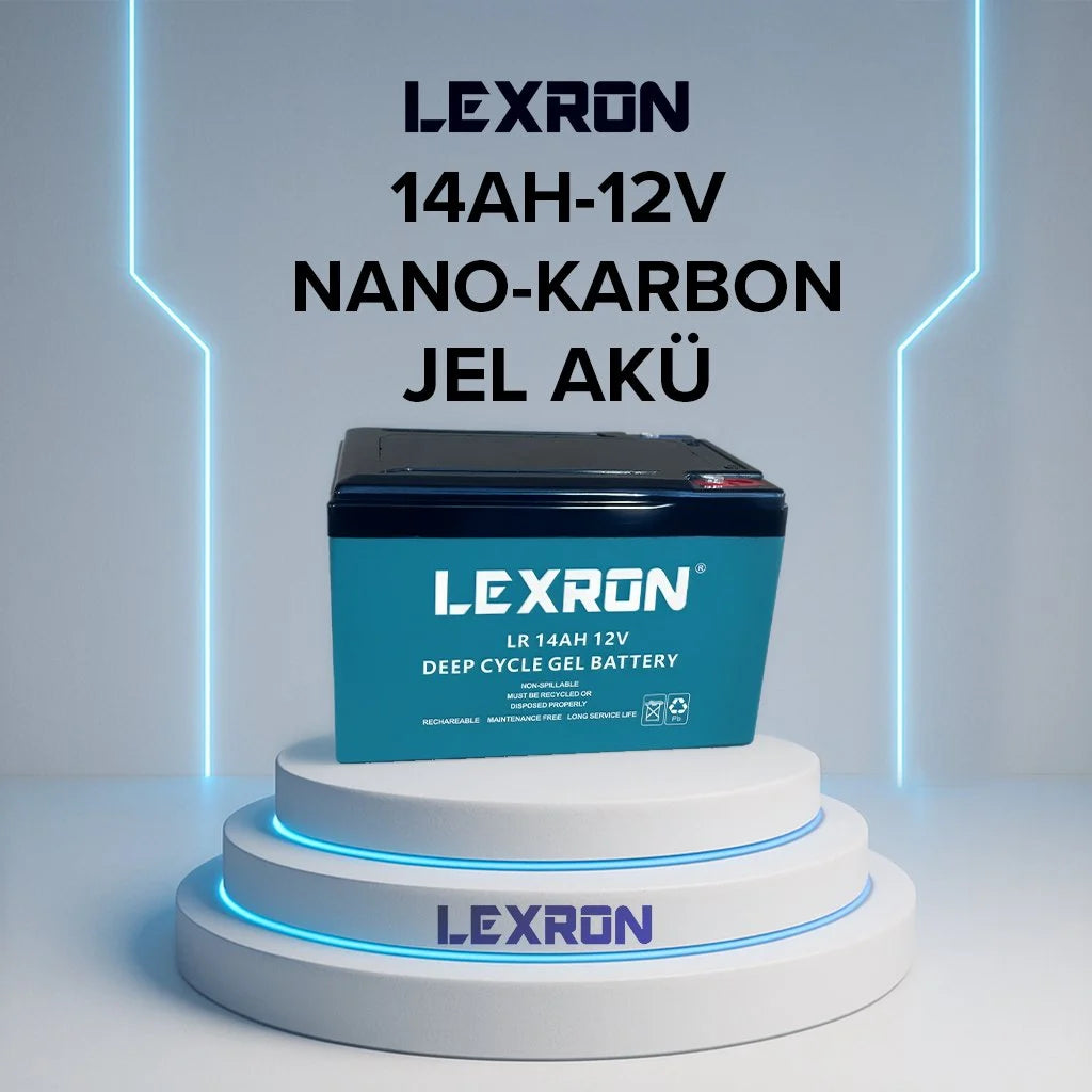 LEXRON LXR14 14Ah 12V nano karbon jel akü deep cycle solar ve elektrikli araç uyumlu