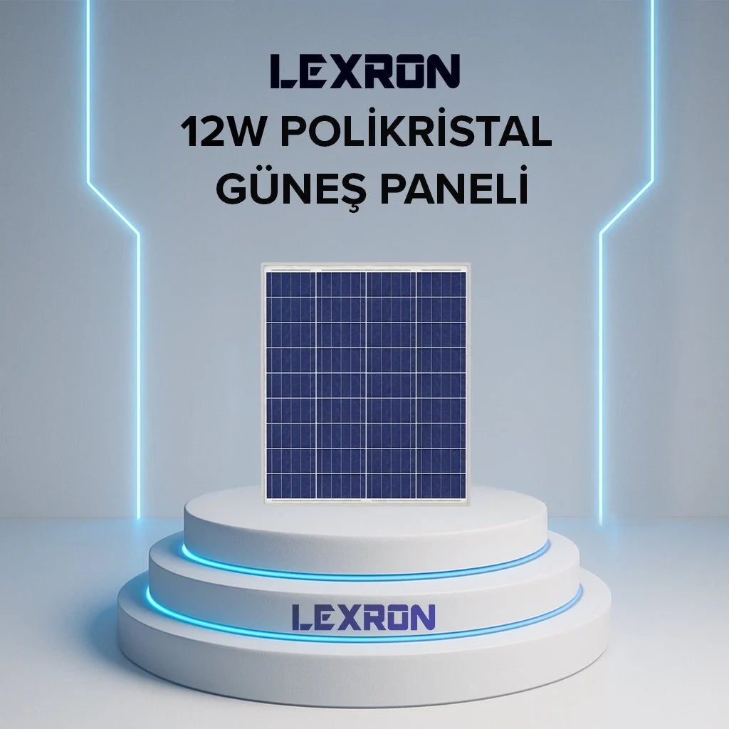 LEXRON 12W polikristal güneş paneli – off-grid solar enerji paneli