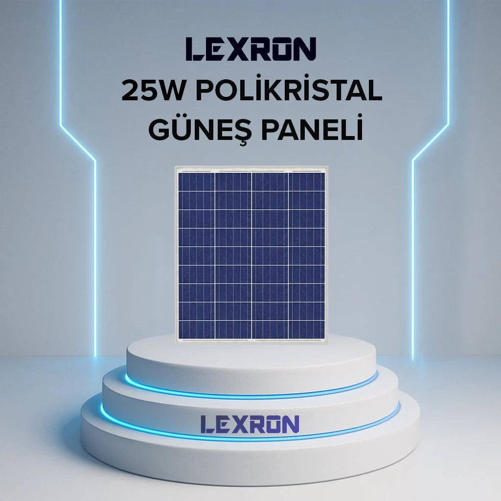 LEXRON 25W polikristal güneş paneli – off-grid solar enerji paneli