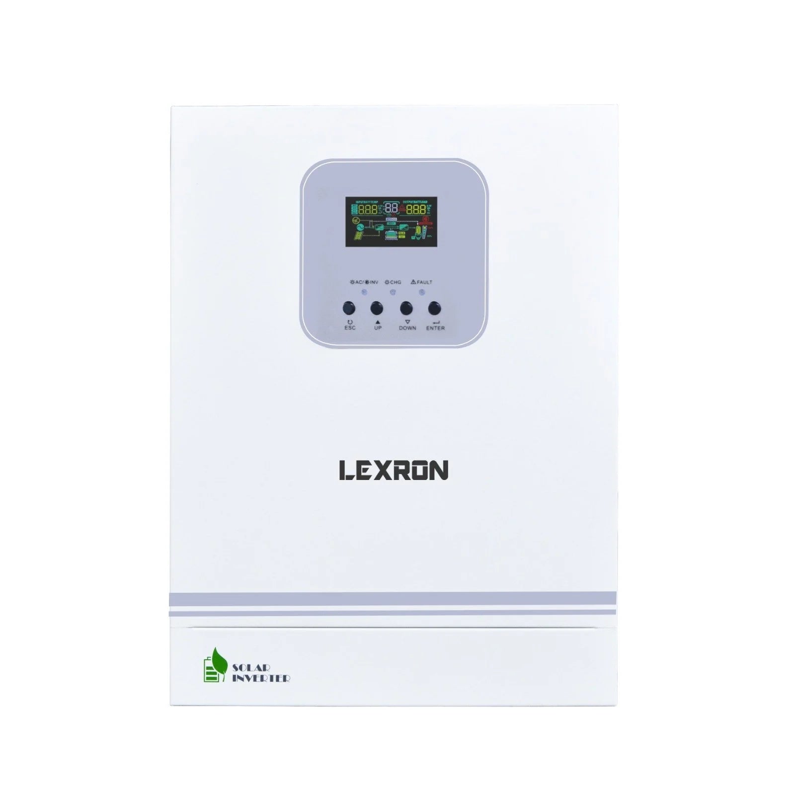 Lexron 3kW 24V HV MPPT hibrit solar inverter ön görünüm