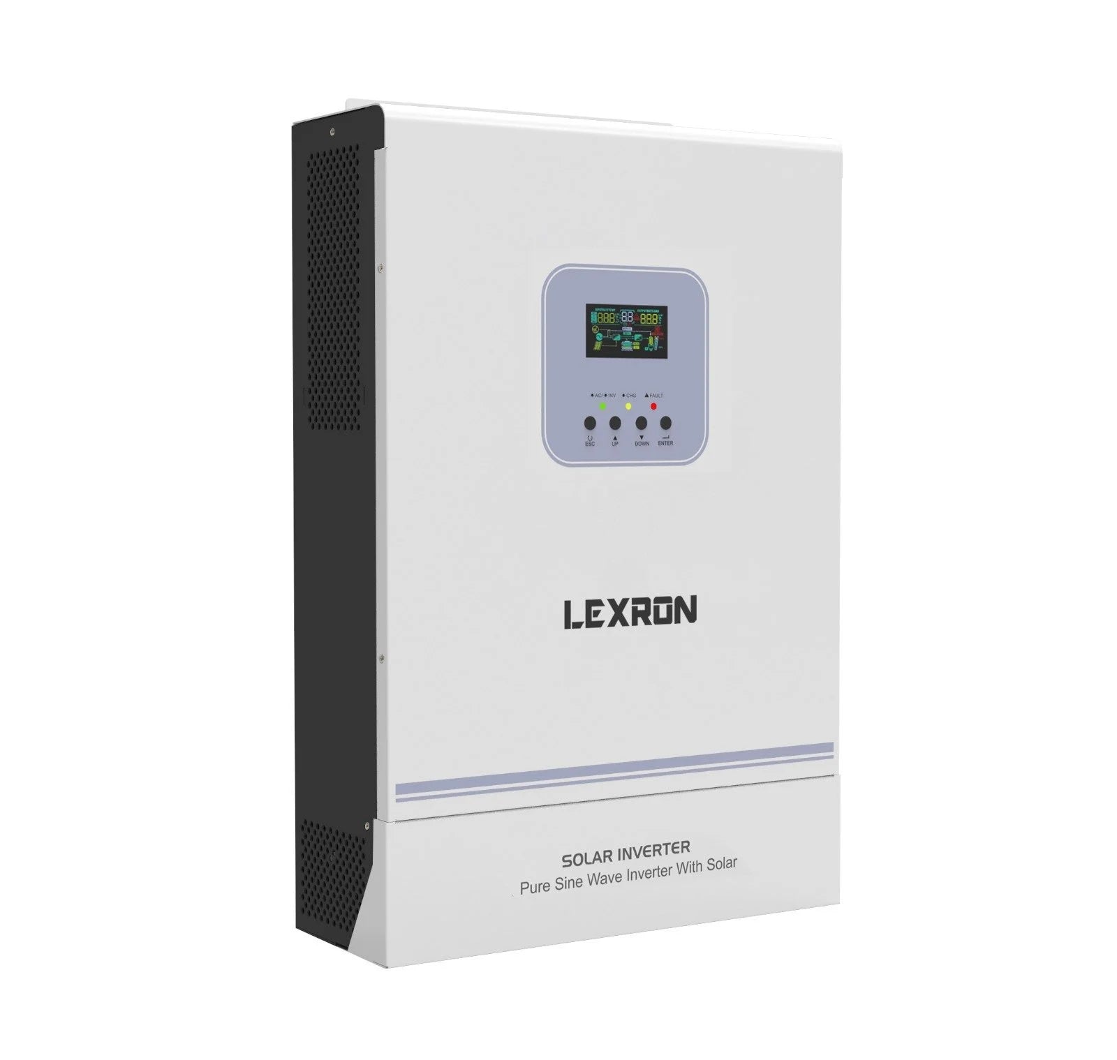 Lexron 4.2kW 24V HV MPPT hibrit solar inverter ön görünüm