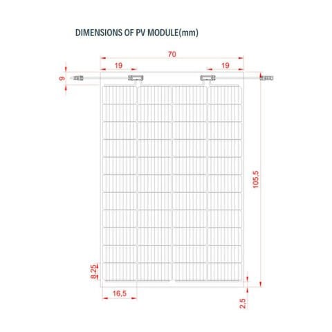 Esnek Monokristal Güneş Paneli 175W 10BB (44 Cell)